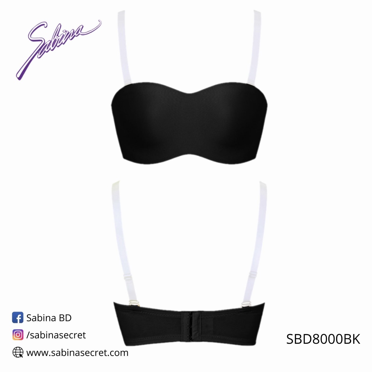 LADIES BRA-SABINA.-SBD8000-BK